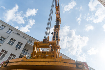 Berlin, Germany - June 17, 2020: Mobi-Hub truck crane, wheeled mobile construction vehicle