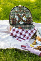 picnic in the hot summer moring in the garden