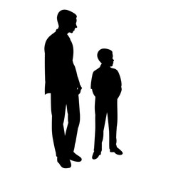vector, isolated, black silhouette man with a child