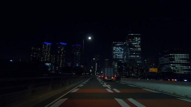 Skyscrapers And Driving Video At Night