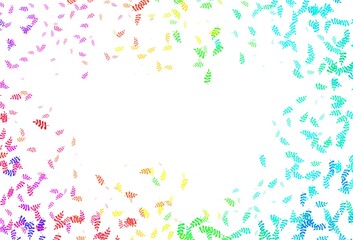 Light Green, Red vector elegant pattern with leaves.