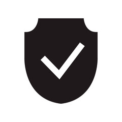 Shield with checkmark icon. Vector graphic illustration. Suitable for website design, logo, app, template, and ui.