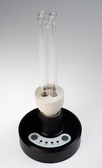 germicidal quartz lamp on a grey background