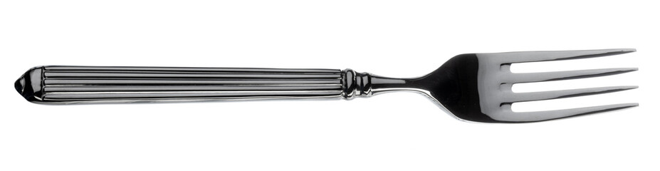 Silver fork cutlery isolated on white background