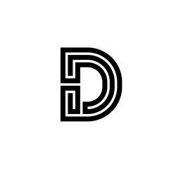 Maze Line Letter Logotype D