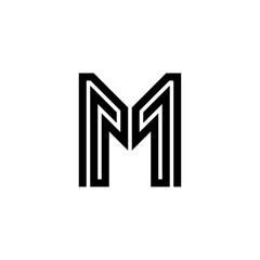 Maze Line Letter Logotype M