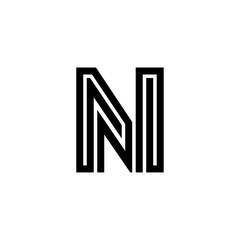 Maze Line Letter Logotype N