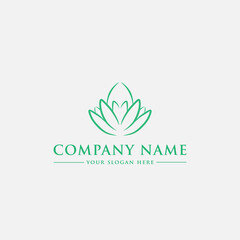Beauty logo design templates, with lily flower head icon line art