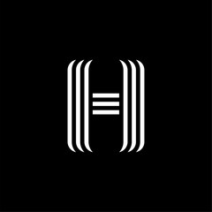 Round Three Lines Letter Logotype H