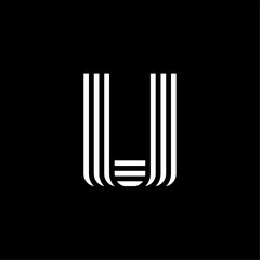 Round Three Lines Letter Logotype U