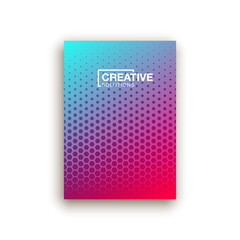Bright annual report design dot collection. Gradient halftone grid texture cover page layout templates points set. Report covers geometric design, business booklet pages corporate templates.
