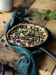 Cottage cheese pie with blueberry 