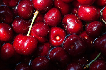 Sweet cherries background