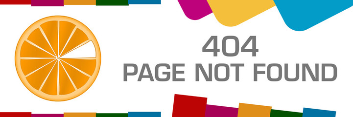 Page Not Found Error 404 Orange Slice Colorful Rounded Squares Horizontal 