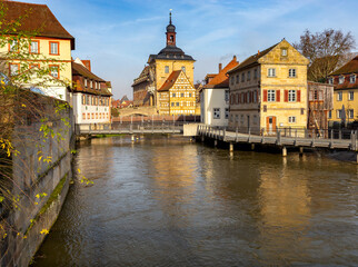 Fototapeta na wymiar Bamberg. Old city dam.