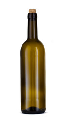 Wine bottle isolated on white background, front view