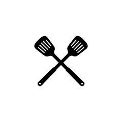 Dual spatula logo. Kitchenware. Vector eps.10