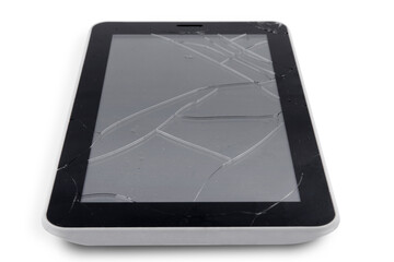 Tablet with broken glass screen