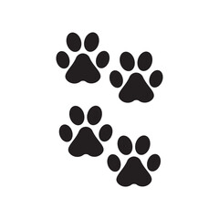 Dog paw vector footprint icon