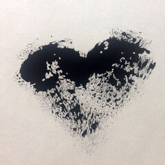 Pencil drawing hand background . Love heart symbol of Valentines day .Modern pattern