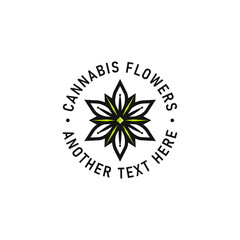 MODERN CANNABIS FLOWERS LOGO TEMPLATE