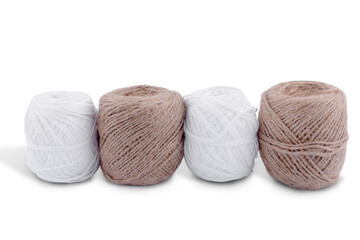 White and brown wool yarn