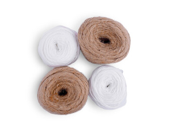 White and brown wool yarn