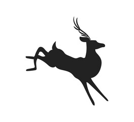 vector illustration deer, silhouette drawing, vector