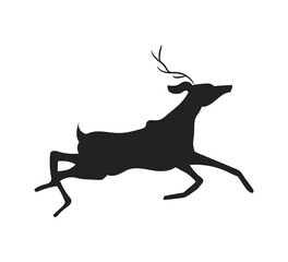 vector illustration deer, silhouette drawing, vector