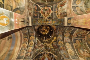 Fototapeta na wymiar Vrsac, Serbia - June 08, 2020: The Mesic Monastery is a Serb Orthodox monastery situated in the Banat region, in the province of Vojvodina, Serbia. The interior of the monastery.