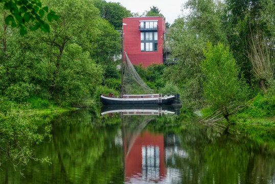 Historisches Fischerboot auf der Diescholl bei Troisdorf