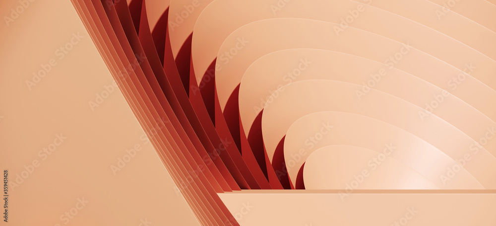 Poster minimal cosmetic background for product presentation. brown podium and circular subtle geometric pat