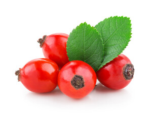 Rosehip with leaves