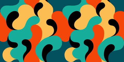 Modern vector pattern with multicolor abstract shapes. Colorful abstract background.