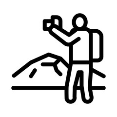 photographer hiking icon vector. photographer hiking sign. isolated contour symbol illustration