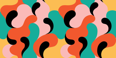 Modern vector pattern with multicolor abstract shapes. Colorful abstract background.