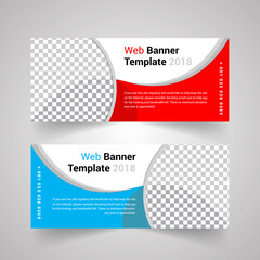 Abstract Corporate web banner design template	