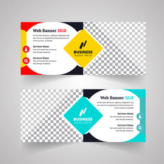 Abstract Corporate web banner design template	