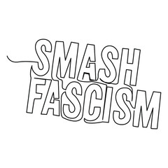 one line continuous drawing smash fascism sentence