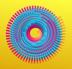 Element for design. Abstract circular pattern made of color particles. Cover design template. 3d vector  illustration for advertising, marketing or presentation.