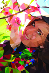 Beautiful polygonal girl