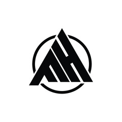 Letter FH triangle logo design vector. monogram logo vector illustration.