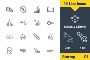 Business Startup Strategy, Workflow. Thin line icon - Outline flat vector illustration. Editable stroke pictogram. Premium quality graphics concept for web, logo, branding, ui, ux design, infographics