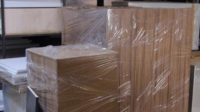 Storage room at furniture workshop