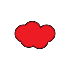 Obraz na płótnie Canvas Red cloud papercut design. Editable color. Vector eps.10