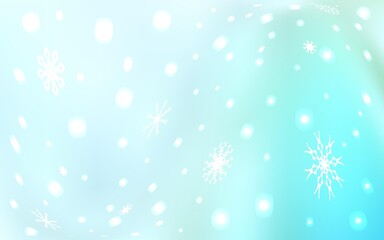 Light BLUE vector pattern with christmas snowflakes. Glitter abstract illustration with crystals of ice. New year design for your business advert.