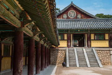 Fototapeta na wymiar Hall in Courtyard in Bulguksa Temple Complex, Gyeongju, South Korea