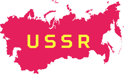 USSR map with english label
