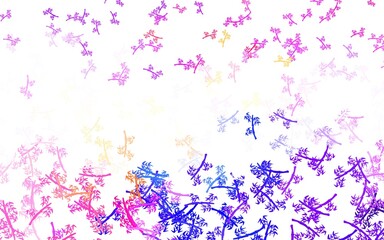 Light Multicolor vector elegant background with branches.