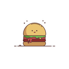 illustration of cute burger